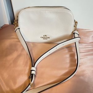 White Coach Camera Crossbody Bag